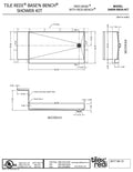 Base'N Bench® Kit: Redi Base Right Drain Single Curb Shower Pan, 34″D x 72″W x 17″H installed (Pan: 34″D x 60″W; Bench: 30″D x 12″W)