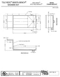 Base'N Bench® Kit: Redi Base Right Drain Single Curb Shower Pan, 30″D x 60″W x 17″H installed (Pan: 30″D x 48″W; Bench: 26″D x 12″W)