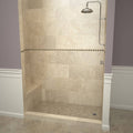 Base'N Bench 60 in. L x 42 in. W Alcove Shower Pan Base and Bench with Right Drain and Polished Chrome Drain Plate