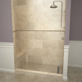 Base'N Bench 60 in. L x 36 in. W Alcove Shower Pan Base and Bench with Right Drain and Polished Chrome Drain Grate