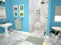 48 inch D x 48 inch W, Fully Integrated Shower Pan with Right PVC Drain, Right Trench with Oil Rubbed Bronze Designer Grate