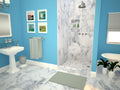 48 inch D x 48 inch W, Fully Integrated Shower Pan with Right PVC Drain
