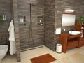 Redi Trench® 39 In x 60 In Barrier Free Shower Pan with Back Drain and Linear Oil Rubbed Bronze Drain Grate