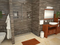 Redi Trench® 43 In x 60 In Barrier Free Shower Pan with Back Drain and Linear Polished Chrome Drain Grate