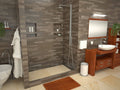 Redi Trench® 32 In x 48 In Single Curb Shower Pan with Right Drain and Linear Tileable Drain Grate