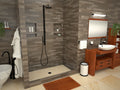 30 inch D x 54 inch W, Fully Integrated Shower Pan with Center PVC Drain in Matte Black