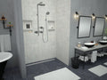 Redi Trench® 37 In x 60 In Barrier Free Shower Pan with Back Drain and Linear Solid Brushed Nickel Drain Grate