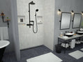 Redi Trench® 43 In x 60 In Barrier Free Shower Pan with Back Drain and Linear Matte Black Drain Grate