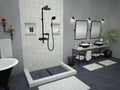 Redi Trench 60 In L x 34 In W Triple Threshold Shower Pan Base with Center Drain In Matte Black Trench Grate