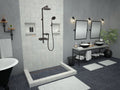 Redi Trench® 48 In x 72 In Triple Curb Shower Pan with Back Drain and Linear Oil Rubbed Bronze Drain Grate