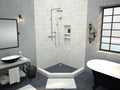 Redi Neo® Neo Angle Shower Pan With Corner Drain, 36″D x 36″W