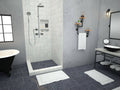 Wonder Drain® Left Double Curb Shower Pan With Tileable Center Drain, 48″D x 48″W