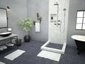 Wonder Drain 36 In x 36 In Triple Curb Shower Pan with Center Drain and Square Tileable Drain Grate