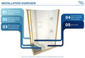 Redi Trench® 42 In x 48 In Right Dual Curb Corner Shower Pan with Left Drain and Linear Oil Rubbed Bronze Drain Grate