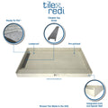 WonderFall Trench® 32 In x 60 In Single Curb Shower Pan with Right Drain and Linear Tileable Drain Grate