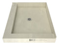 Redi Base® Left Double Curb Shower Pan With Center Drain, 48″D x 37″W