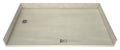 Redi Free® 30 In x 60 In Barrier Free Shower Pan with Left Drain and Round Polished Chrome Drain Grate