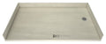 Redi Free® 42 In x 60 In Barrier Free Shower Pan with Right Drain and Round Polished Chrome Drain Grate