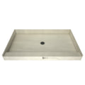 30 inch D x 54 inch W, Fully Integrated Shower Pan with Center PVC Drain in Brushed Nickel
