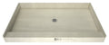 Single Curb Shower Pan With Center Drain, 42″D x 84″W