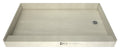 Redi Base® 42 In x 60 In Single Curb Shower Pan with Right Drain and Round Polished Chrome Drain Grate