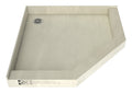 Redi Neo® 36 In x 36 In Triple Curb Shower Pan with Back Drain and Round Polished Chrome Drain Grate
