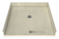 Redi Free® 38 In x 38 In Barrier Free Shower Pan with Center Drain and Round Polished Chrome Drain Grate