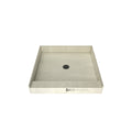 36 inch D x 36 inch W, Fully Integrated Shower Pan with Center PVC Drain in Brushed Nickel