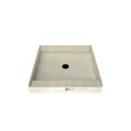 32 inch D x 32 inch W, Fully Integrated Shower Pan with Center PVC Drain in Matte Black