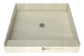 Redi Base® Single Curb Shower Pan With Center Drain, 42″D x 42″W
