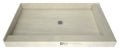 Redi Base® Right Double Curb Shower Pan With Center Drain, 30″D x 48″W