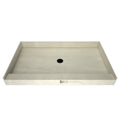 32 inch D x 48 inch W, Fully Integrated Shower Pan with Center PVC Drain in Matte Black
