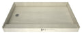 Base'N Bench 72 in. L x 36 in. W Alcove Shower Pan Base and Bench with Left Drain and Brushed Nickel Drain Plate