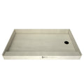 48 inch D x 72 inch W, Fully Integrated Shower Pan with Right PVC Drain in Matte Black