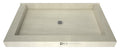 Redi Base® 36 In x 66 In Triple Curb Shower Pan with Center Drain and Round Polished Chrome Drain Grate