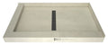 Redi Trench 34 In x 60 In Dual Left Threshold Shower Base with Center Drain and Brushed Nickel Trench Grate
