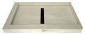 Redi Trench 34 In x 60 In Dual Left Threshold Shower Base with Center Drain and Matte Black Trench Grate