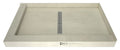 Redi Trench 34 In x 60 In Dual Left Threshold Shower Base with Center Drain and Polished Chrome Trench Grate
