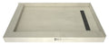 Redi Trench® 48 In x 60 In Left Dual Curb Corner Shower Pan with Right Drain and Linear Brushed Nickel Drain Grate