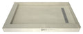 Redi Trench® 42 In x 48 In Left Dual Curb Corner Shower Pan with Right Drain and Linear Polished Chrome Drain Grate