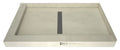 Redi Trench 34 In x 60 In Dual Left Threshold Shower Base with Center Drain and Tileable Trench Grate