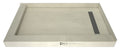 Redi Trench® 42 In x 60 In Left Dual Curb Corner Shower Pan with Right Drain and Linear Tileable Drain Grate