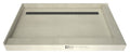 Redi Trench® 48 In x 72 In Right Dual Curb Corner Shower Pan with Back Drain and Linear Brushed Nickel Drain Grate