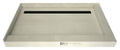 Redi Trench® 48 In x 72 In Right Dual Curb Corner Shower Pan with Back Drain and Linear Matte Black Drain Grate