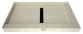 Redi Trench 34 In x 60 In Dual Right Threshold Shower Base with Center Drain and Matte Black Trench Grate