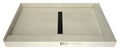 Redi Trench 34 In x 60 In Dual Right Threshold Shower Base with Center Drain and Oil Rubbed Bronze Trench Grate