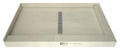 Redi Trench 34 In x 60 In Dual Right Threshold Shower Base with Center Drain and Polished Chrome Trench Grate