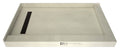 Redi Trench® 42 In x 48 In Right Dual Curb Corner Shower Pan with Left Drain and Linear Oil Rubbed Bronze Drain Grate
