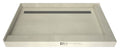 Redi Trench® 48 In x 72 In Right Dual Curb Corner Shower Pan with Back Drain and Linear Solid Brushed Nickel Drain Grate