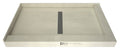 Redi Trench 34 In x 60 In Dual Right Threshold Shower Base with Center Drain and Tileable Trench Grate